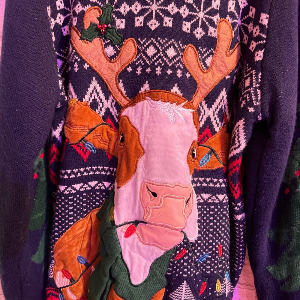 MOORRY CHRISTMAS Cow Ugly Christmas Sweater size 2XL